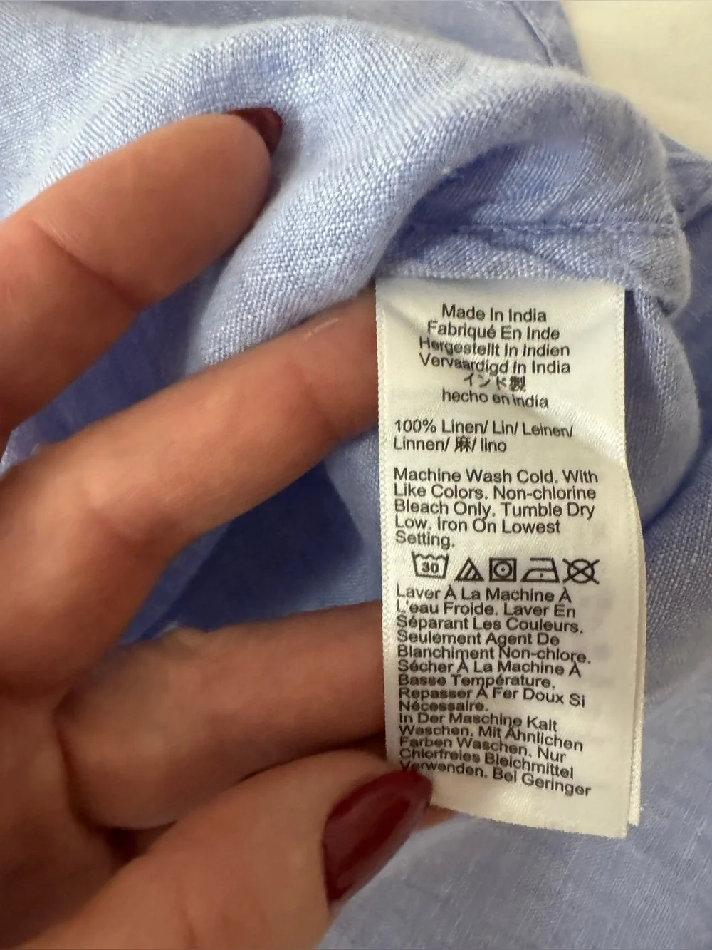 J. Crew Baird McNutt 100% Irish Linen Blue Button Up Short Sleeve Mini Dress S